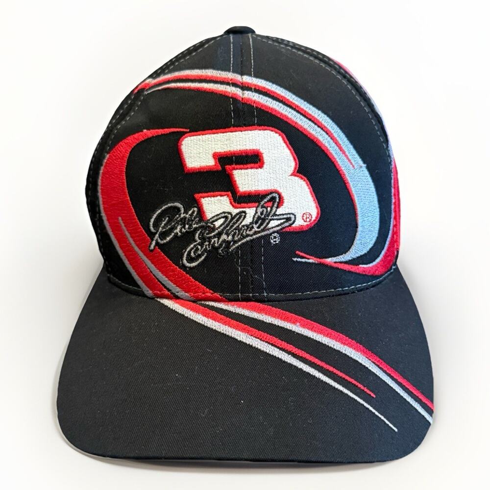 Vtg Chase Authentics Black Dale Earnhardt Sr #3 The Intimidator Strapback Hat